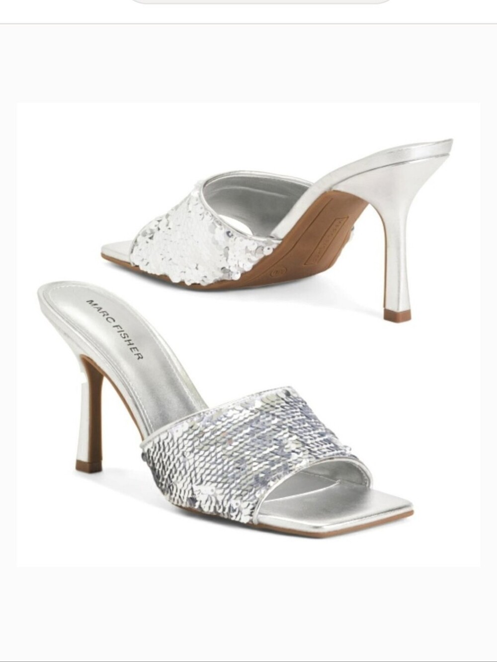 Marc Fisher Danria Sequin Dress Slip-on Sandal Heels. Sz 6.5. New. Marc Fisher D